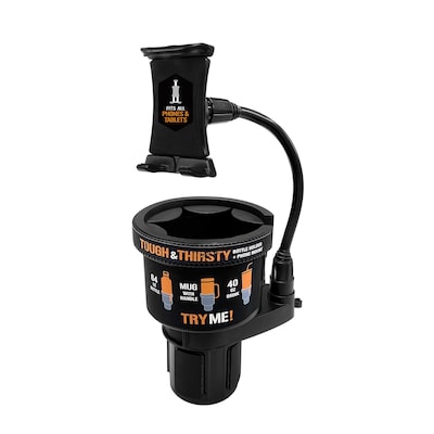 ToughTested Tough and Thirsty Big Mouth Cupholder Mount with Universal Phone, GPS & Tablet Grip, Black (TT-4S-TNT)