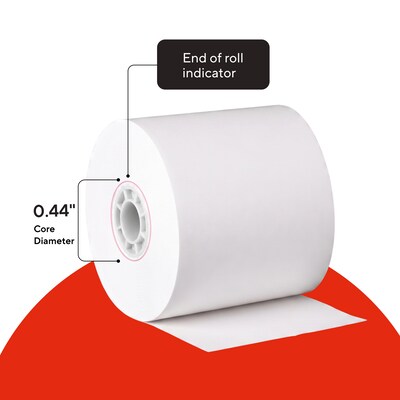Staples Thermal Cash Register/POS Rolls, 1-Ply, 3 1/8" x 90', BPA Free, 72/Carton (18298-CC)