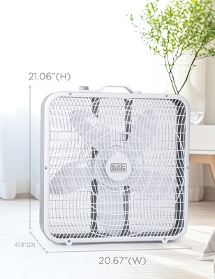 Black & Decker 20" Box Fan, 3-Speed, White (BFB20SW)