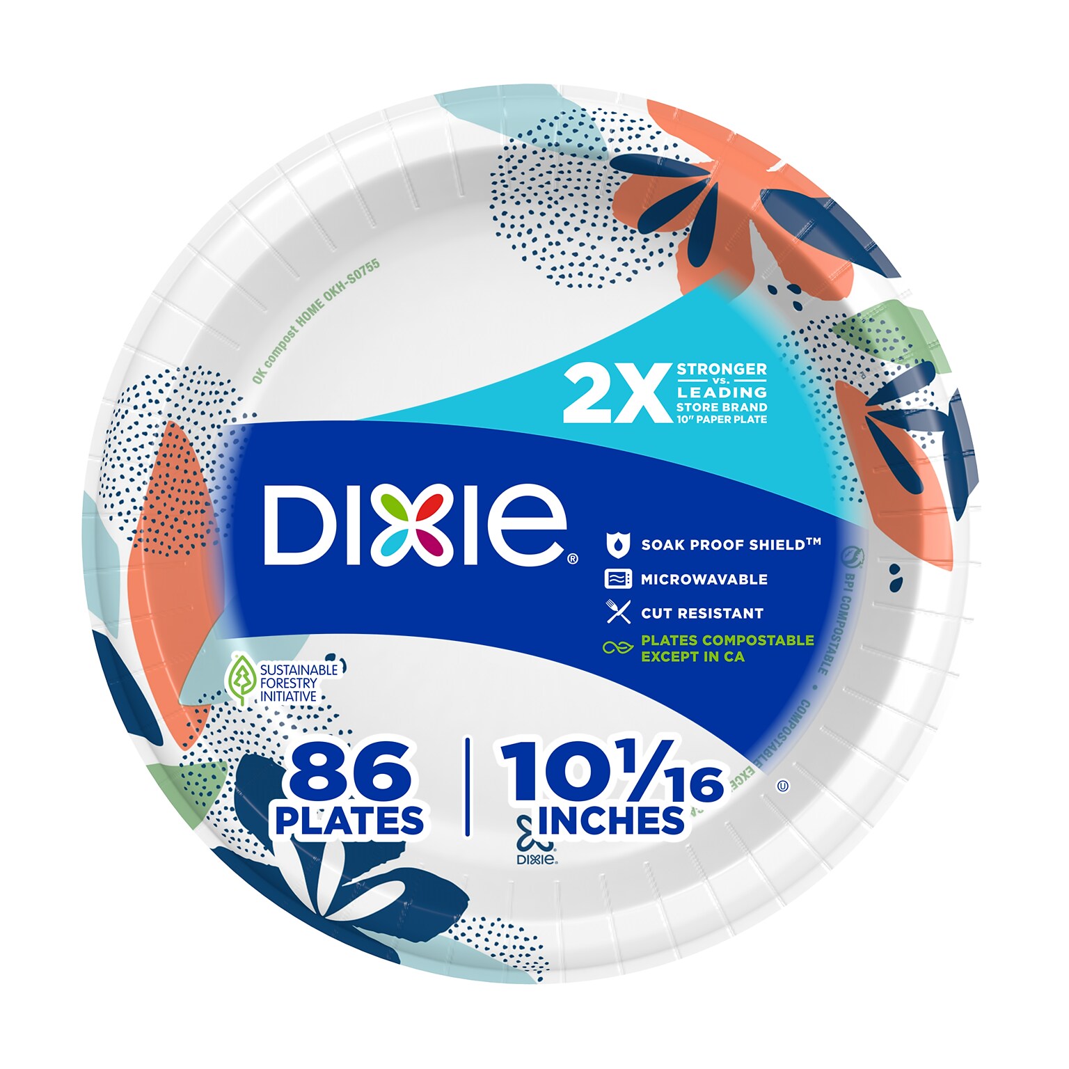 Dixie 10 Paper Plates, White, 86 Plates/Pack, 3/Packs (15740)