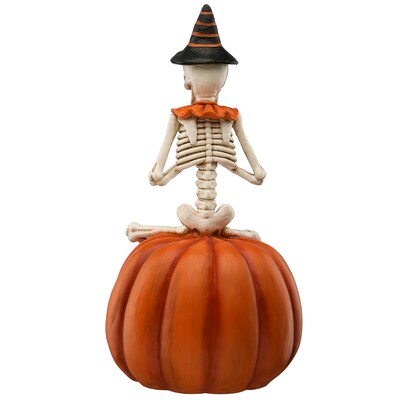 National Tree Company 12" Skeleton Sitting on Pumpkin (PG11-21106)