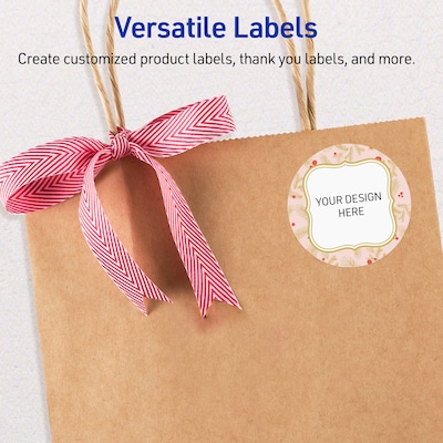 Avery Circle Multipurpose Labels, 2" Dia., White, 120/Pack (19479370481)