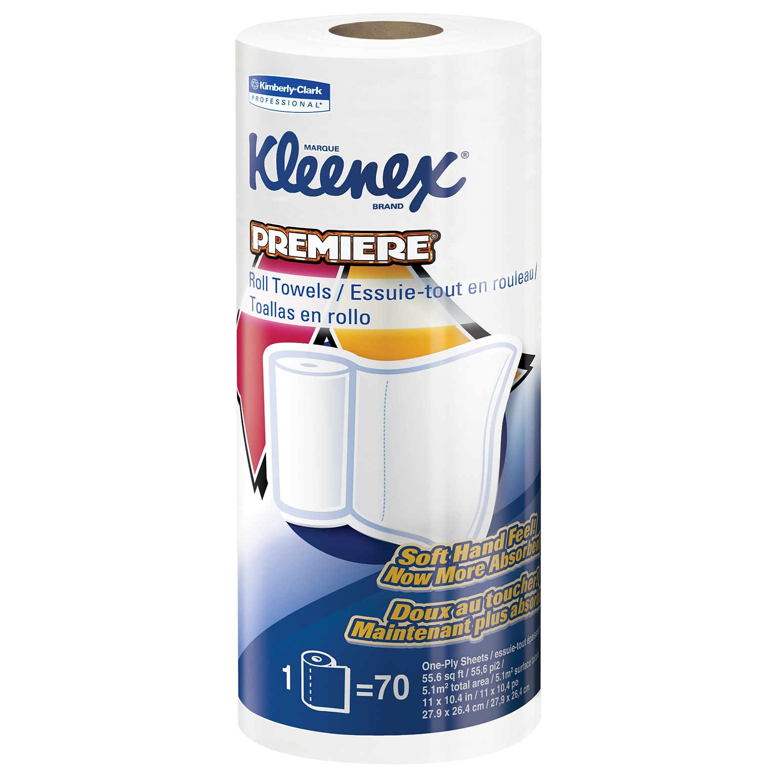 Kleenex Premiere Paper Towels, 1-ply, 70 Sheets/Roll, 24 Rolls/Pack (13964)