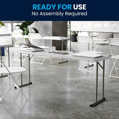 Flash Furniture Kathryn Folding Table, 70.8" x 18", Granite White (RB1872)