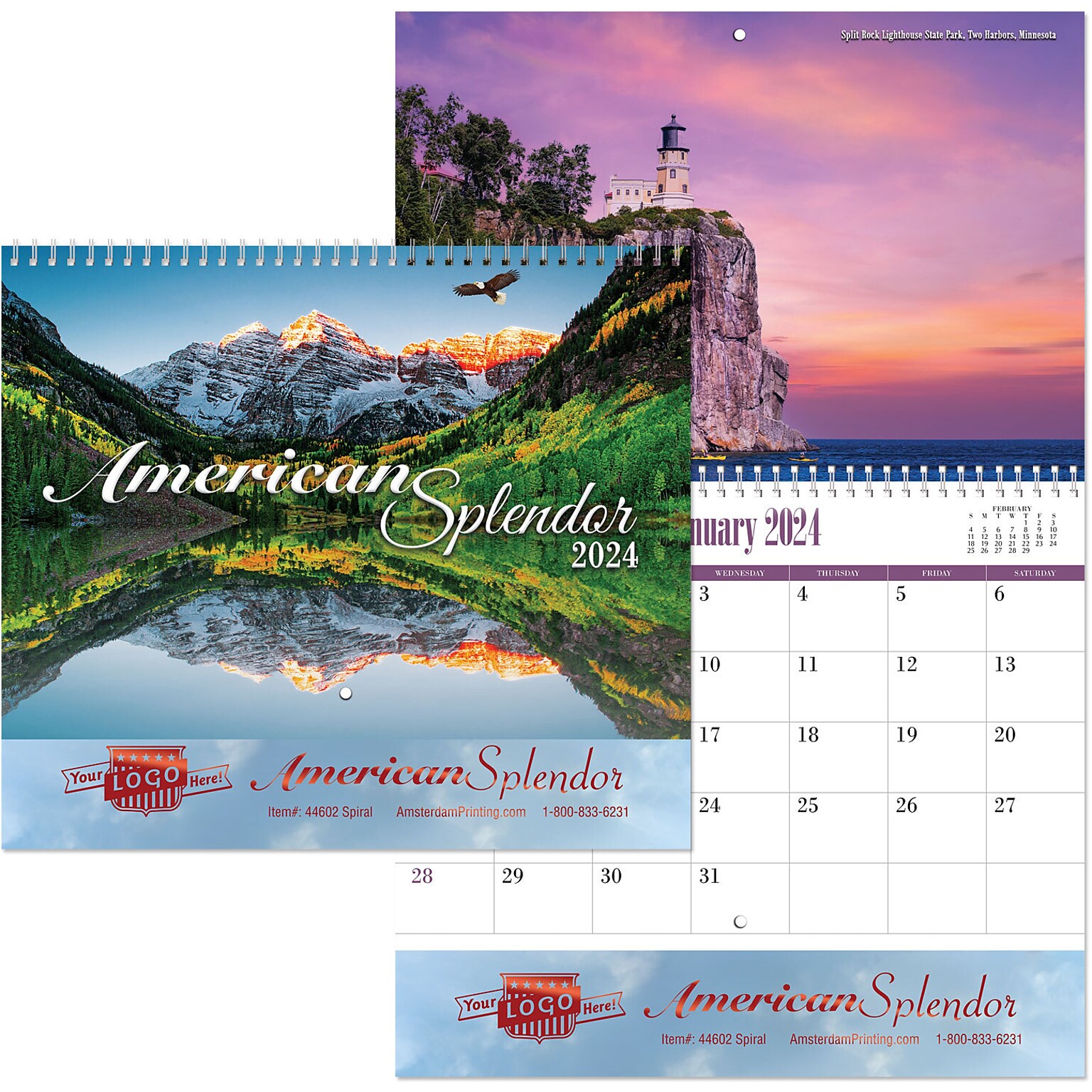 Custom Coronado American Splendor Wall Cal Spiral