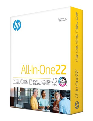 HP All-In-One22 8.5 x 11 Multipurpose Paper, 22 lbs., 96 Brightness, 500 Sheets/Ream (202810)