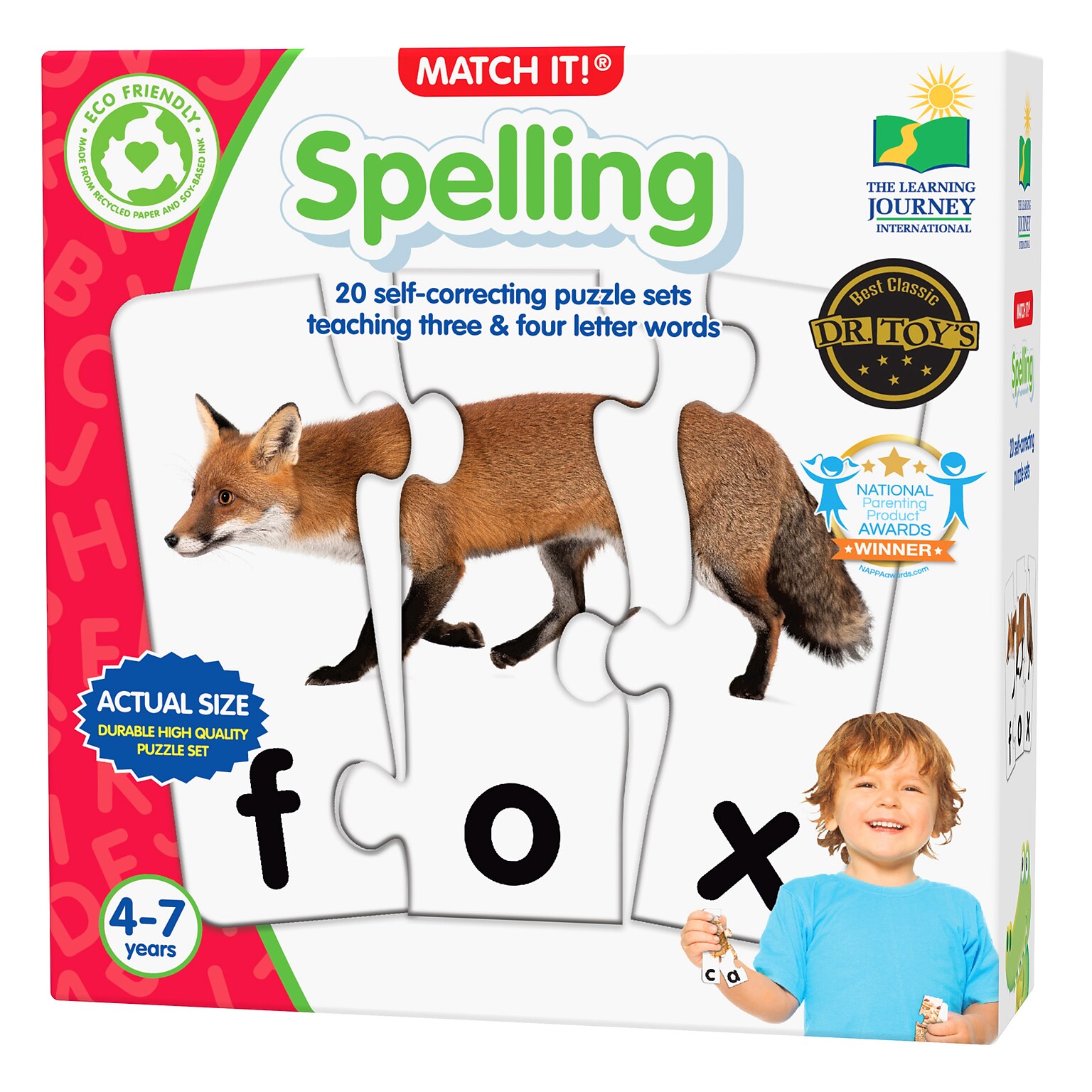 The Learning Journey International Match It! - Spelling, 70/Pieces, 20 Puzzles (LJI119648)