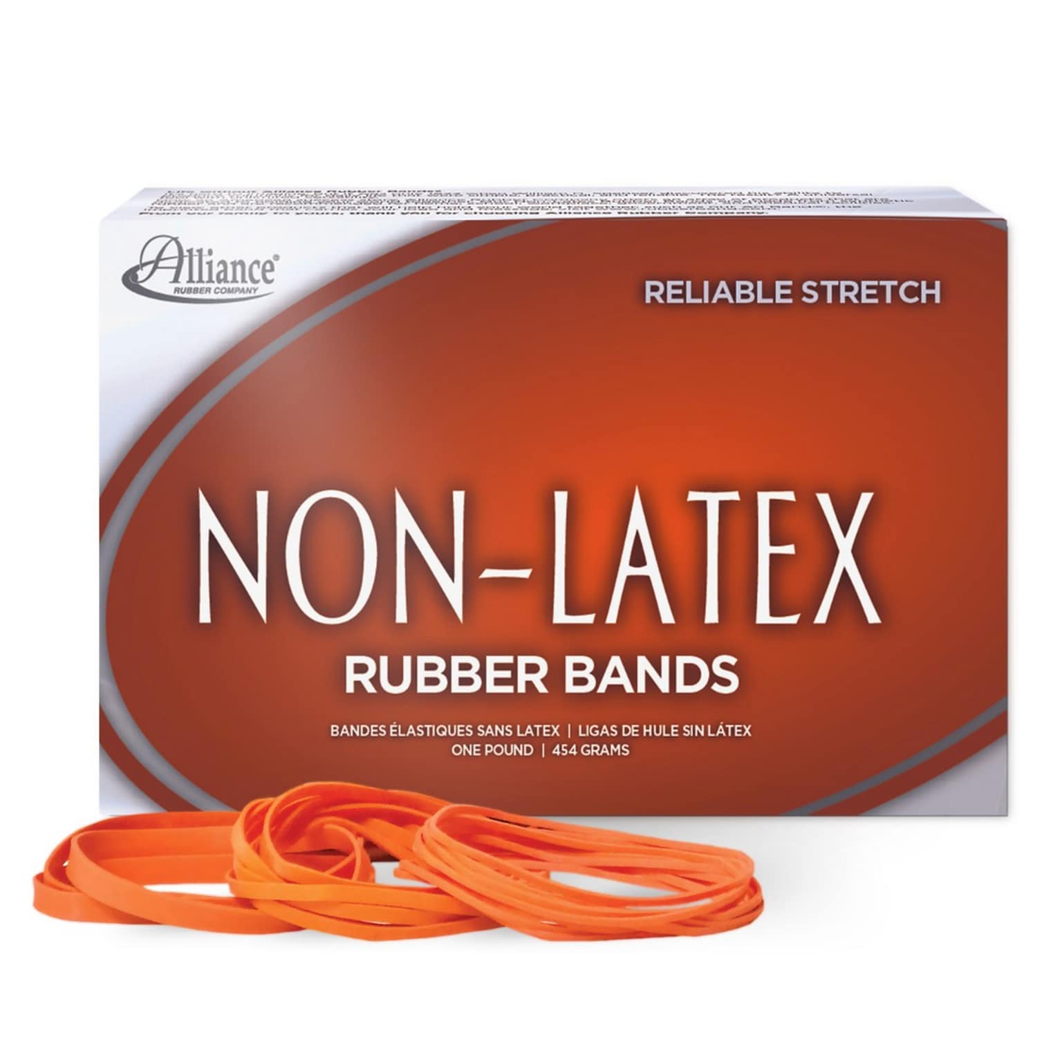 Alliance Non-Latex Multi-Purpose Assorted Rubber Bands, Orange (37546)