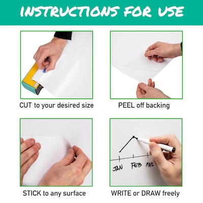 Anywhere Repositionable Dry-Erase Surface 24 x 36 White Surface R85532