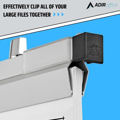 AdirOffice Hanging Clamp Document Holder, 42", Horizontal, Silver Aluminum, 12/Pack (ADI6056--2)