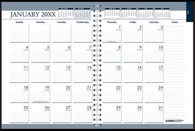 2026 House of Doolittle 8.5 x 11 Calendar Year Weekly & Monthly Appointment Book, Faux Leather Cover, Black (28302-26)