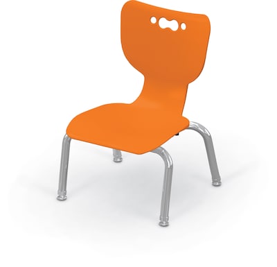 MooreCo 10 Hierarchy Student Chair with 4 Legs, Orange/Chrome Base (703673561808)