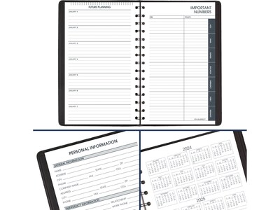 2025 AT-A-GLANCE 5" x 8" Daily Appointment Book Planner, Faux Leather Cover, Black (70-800-05-25)
