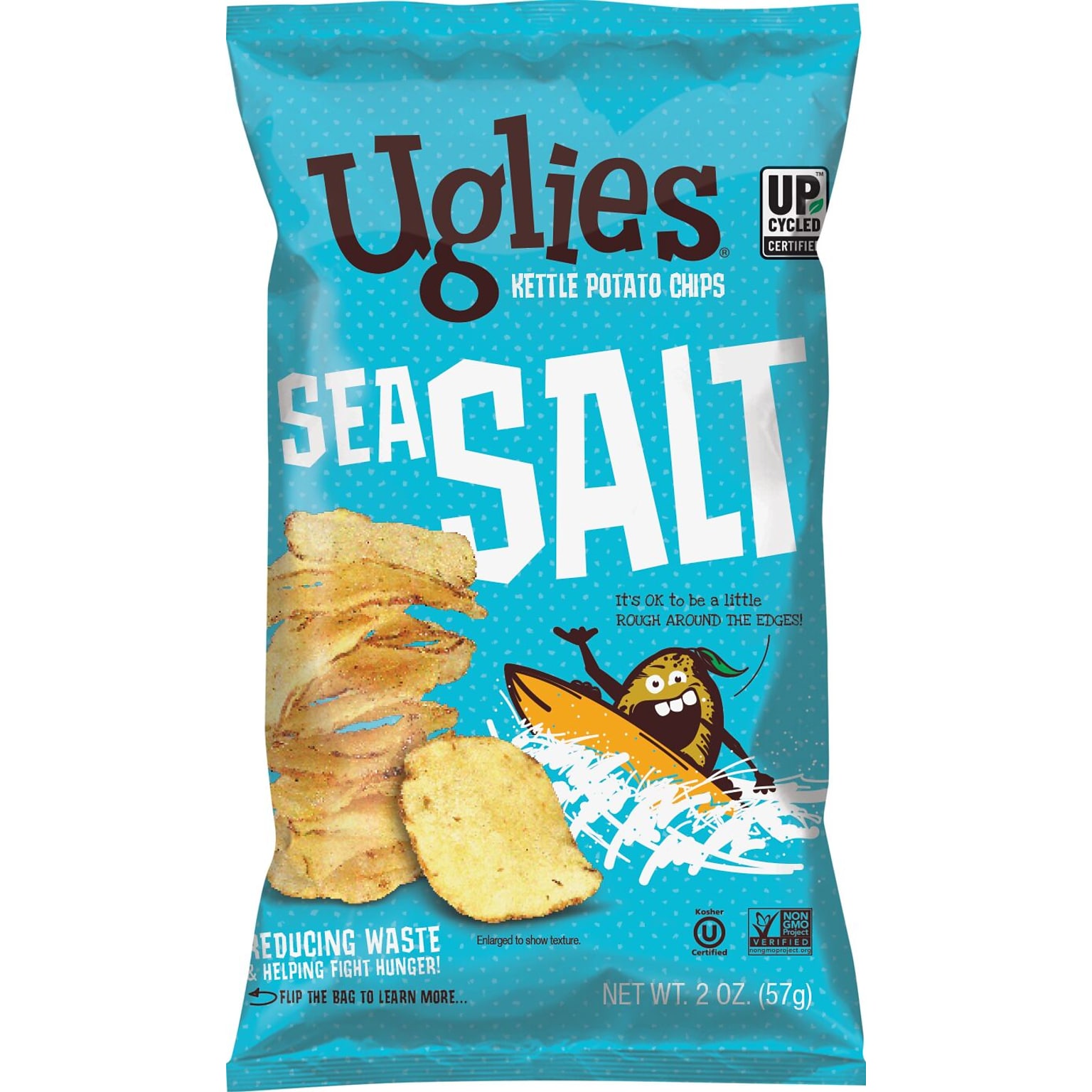 Uglies Gluten-Free Sea Salt Kettle Potato Chips, 2 oz., 24 Bags/Carton (26102)