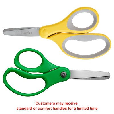 Staples 5-Inch Kids Blunt Tip Scissors, Straight Handle, Right & Left Handed – School Scissors