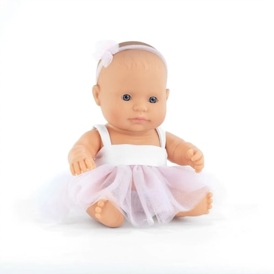 Miniland My Friends & Me Vinyl Caucasian Girl Baby Doll, 8.25, Multicolored (MLE33001)