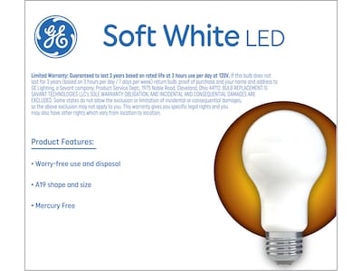 GE 9 Watt Soft White LED Bulb, 2/Pack (93109032)