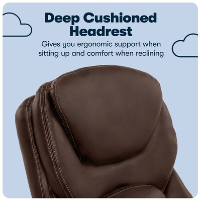 Serta Works Ergonomic Faux Leather Swivel Executive Chair with Back in Motion Technology, Chestnut (44186B)