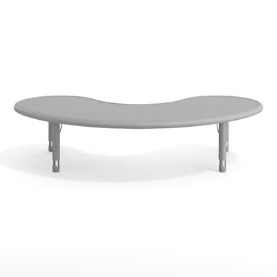 Flash Furniture Wren Half Moon Activity Table, 35" x 65", Height Adjustable, Soft Gray (YUYCX042MOONSGY)