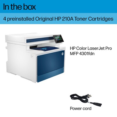 HP Color LaserJet Pro MFP 4301fdn All-in-One Printer, Scan, Copy, Fax, Mobile Print, Secure, Best for Small Teams (4RA81F)