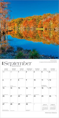 2026 BrownTrout Oklahoma Wild & Scenic 12" x 12" Monthly Wall Calendar (9798330704965)