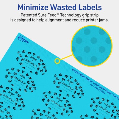 Avery Oval Multipurpose Labels, 1" x 2", Bright Blue, 240/Pack (94053)