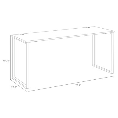 Hirsh Standing Height Computer and Office Desk, 72" x 24", Black/Weathered Charcoal (23958)