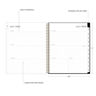 2025-2026 Blue Sky Leopard 8.5" x 11" Academic Year Weekly & Monthly Planner, Plastic Cover, Multicolored (149046-A26)