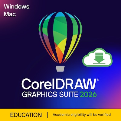 CorelDRAW Graphics Suite 2026 Education for Windows & Mac, 1 User, Download (CORK1Z800V258)