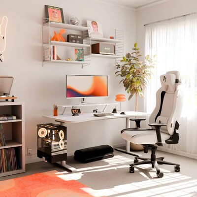 Arozzi Arena Gaming Desk, Pure White (ARENANAPWT)