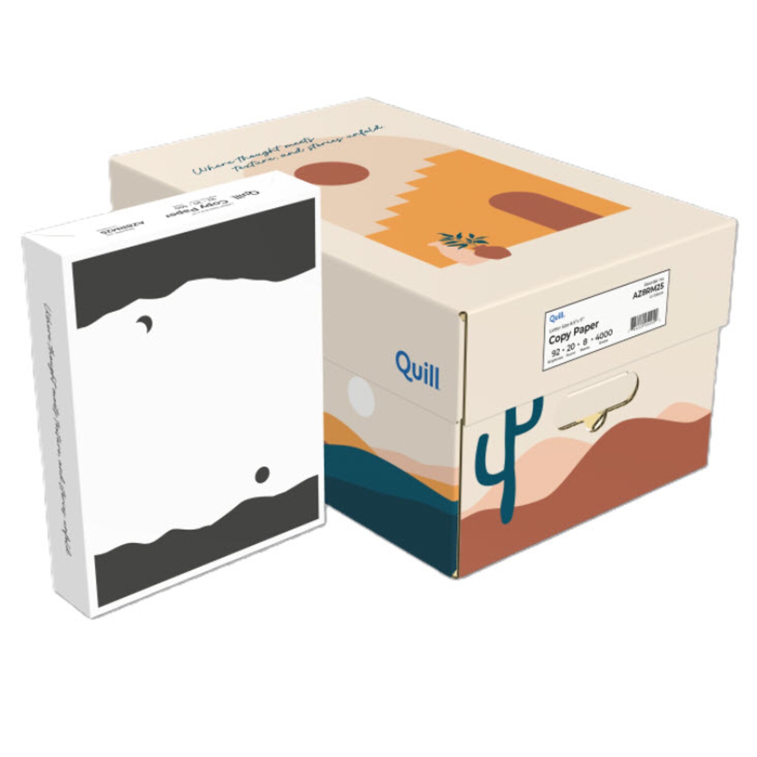 Quill Brand® Thought Meets Text 8.5 x 11 Copy Paper, 20 lbs., 92 Brightness, 500 Sheets/Ream, 8 Reams/Carton (AZ8RM25)