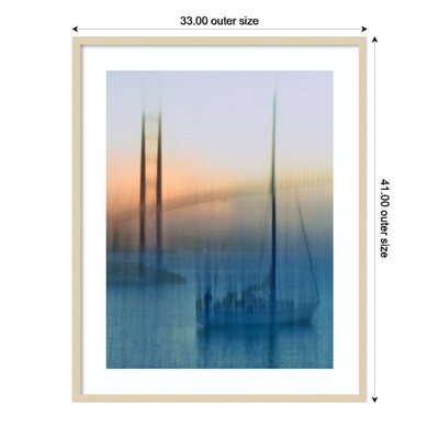 Amanti Art Sailboats on the Bay by Jerry Berry Wood Framed Wall Art Print, 33" x 41" (A42676855608)
