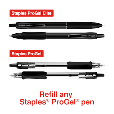 Staples ProGel Gel-Ink Pen Refill, Fine Point, Black Ink, 2/Pack (ST63292)