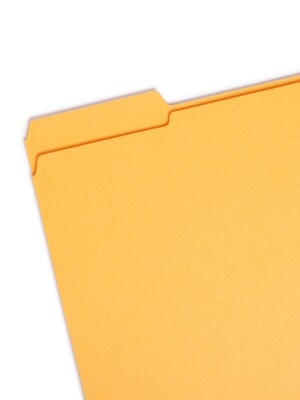 Smead Reinforced File Folder, 3 Tab, Letter Size, Goldenrod, 100/Box (12234)