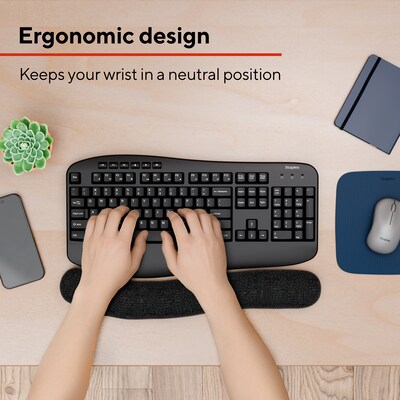 Staples TECH Beaded Non-Skid Wrist Rest, Black/Gray (23943)