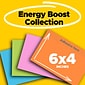 Post-it Super Sticky Notes, 4" x 6", Energy Boost Collection, 45 Sheet/Pad, 8 Pads/Pack (6445SSP)
