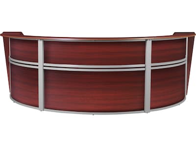 Regency Marque 144W Curved Reception Desk Workstation, Mahogany (77293MH)