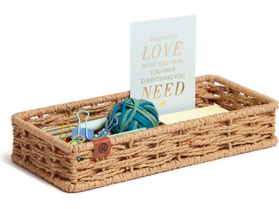 U Brands Handwoven Paper Rope Desk Tray, Brown (6089U01-16)