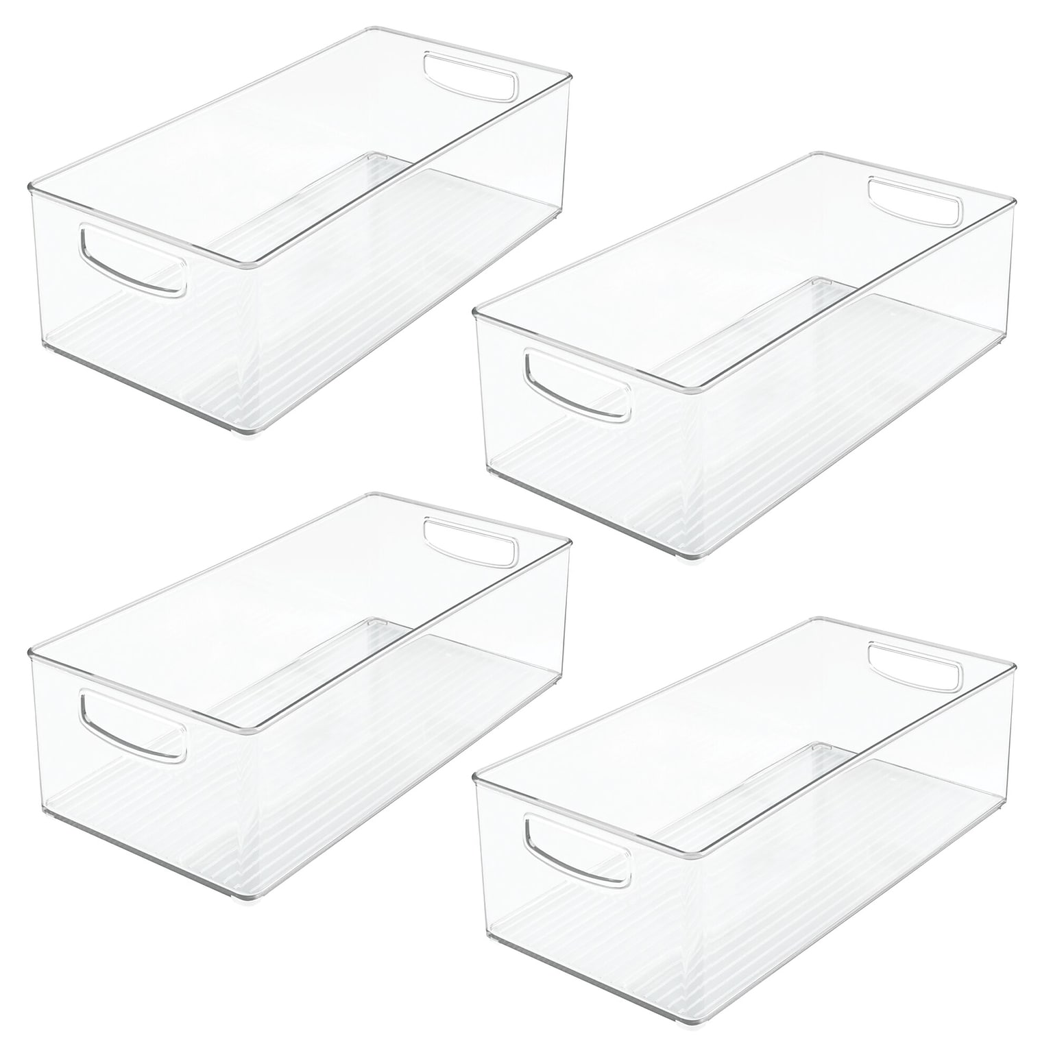 iDesign Plastic Stackable Pantry Bin - Organizer Bin with Handles for Organization- Ideal for Cabinets or Fridges