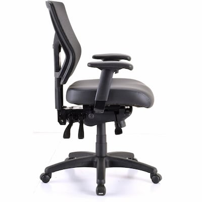 Lorell Conjure Ergonomic Vinyl Swivel Midback Office Chair, Black (LLR62041)