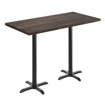 Flash Furniture Bennett Wooden Commercial Indoor Table, 60 x 30, Dark Brown Top/Black Base (GSF3060DBT2222B)