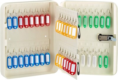 AdirOffice 30-Key Cabinet with Combination Lock and Key Tags, White (682-30-WHI-689-PKG)
