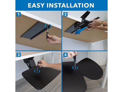 Mount-It! Adjustable Keyboard and Mouse Tray, Black (MI-7149)