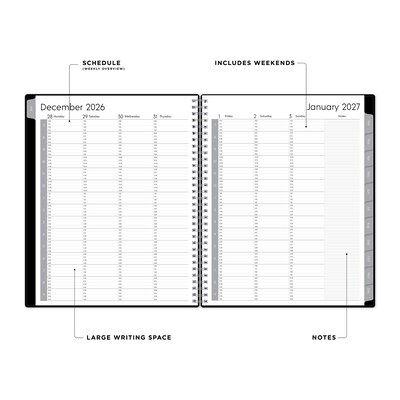 2027 Blue Sky Enterprise 8.5 x 11 Calendar Year Weekly & Monthly Planner, Plastic Cover (111289-27)