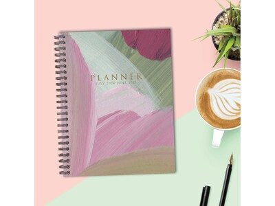 2024-2025 Willow Creek Plum Abstract 8.5" x 11" Academic Weekly & Monthly Planner, Paper Cover, Multicolor (47606)