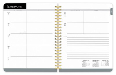 2026 BrownTrout 6.5" x 7.75" Calendar Year Weekly Planner, Black (9798330707898)