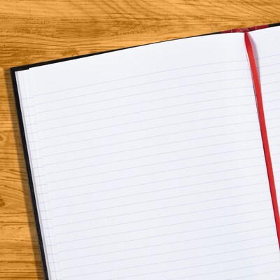 Black N' Red 1-Subject Professional Notebooks, 11 3/4" x 8 1/4", Wide Ruled, 96 Sheets, Black (JDK-D66174)