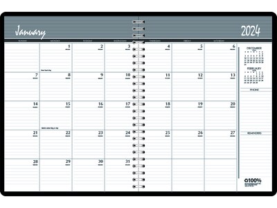 2024-2025 House of Doolittle 8.5 x 11 Monthly Appointment Book, Black (2620-92-24)