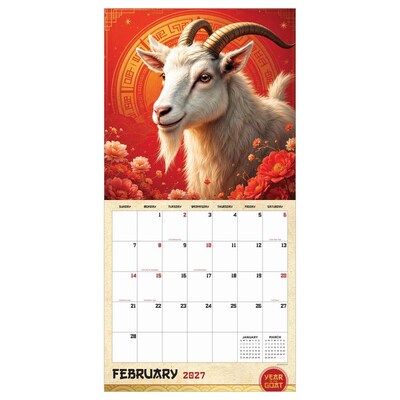 2027 TF Publishing Year of the Goat 12" x 12" Monthly Wall Calendar, Multicolored (27-1136)