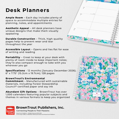 2026 BrownTrout House of Turnowsky 6.5" x 7.75" Weekly Planner (9798330701742)